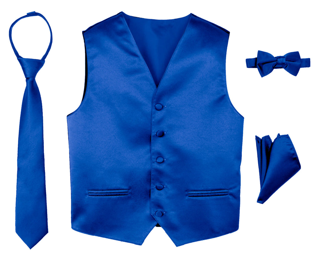 Boys' 4-Piece Satin Tuxedo Vest Set
