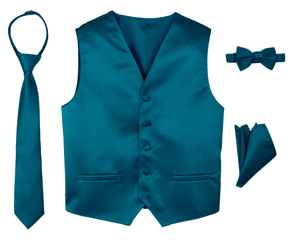 Boys' 4-Piece Satin Tuxedo Vest Set