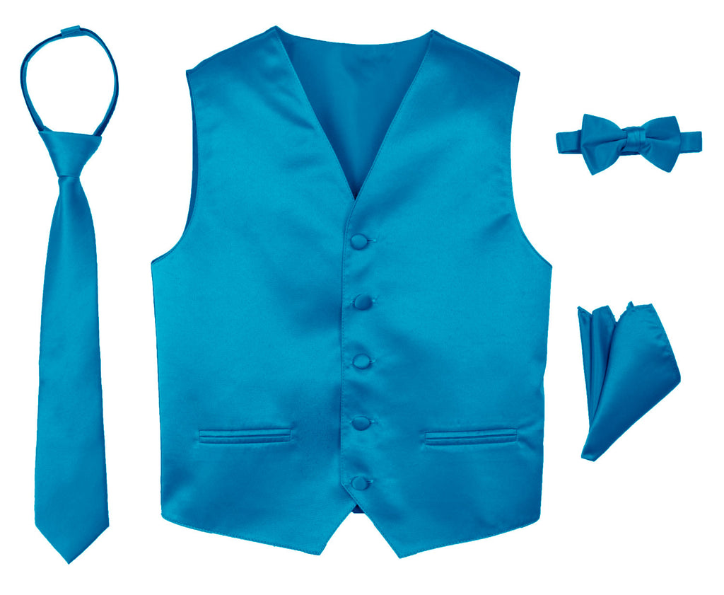 Boys' 4-Piece Satin Tuxedo Vest Set