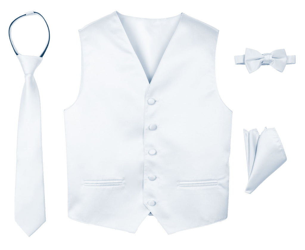 Boys' 4-Piece Satin Tuxedo Vest Set