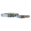 Linen Blend Dog Collar with Strong Buckle, Blue