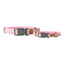 Linen Blend Dog Collar with Strong Buckle, Rose