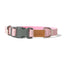 Linen Blend Dog Collar with Strong Buckle, Rose