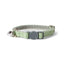 Linen Blend Adjustable Cat Collar with Breakaway Quick Release Buckle and Bell, Green Tea