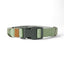 Linen Blend Dog Collar with Strong Buckle, Green Tea
