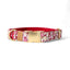 Cotton Floral Dog Collar with Matt Gold Metal Buckle, 10-Cinnamon