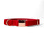 Velvet Dog Collar with Rose Gold Metal Buckle, Red