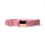 Velvet Dog Collar with Rose Gold Metal Buckle, Rose Pink