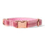 Velvet Dog Collar with Rose Gold Metal Buckle, Rose Pink