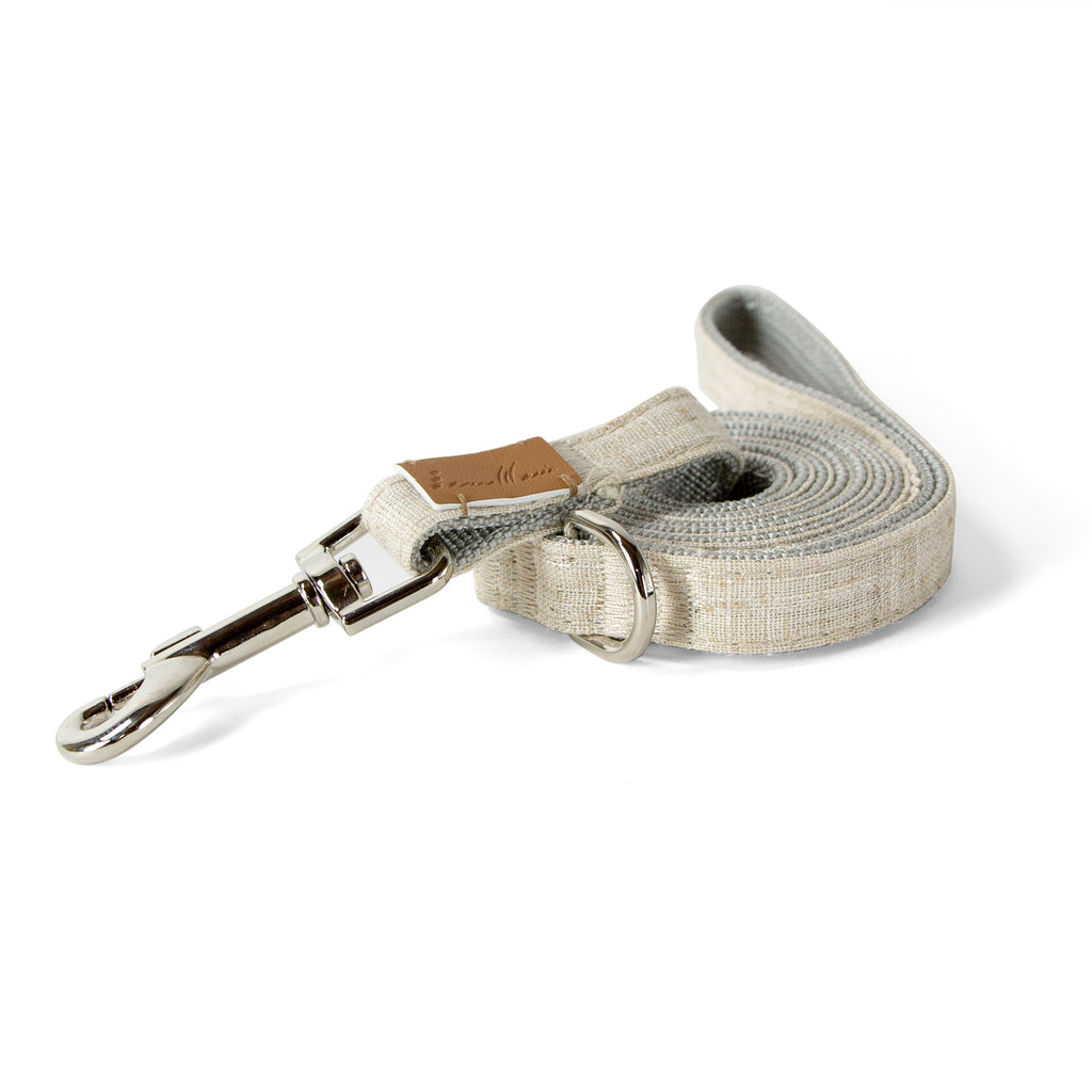 Linen Blend Dog Leash with D-Ring, 4.5 FT Walking Lead, Natural