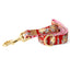 Cotton Floral Dog Leash with Matt Gold Metal Snap and D-Ring, 03-Orange