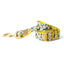 Cotton Floral Dog Leash with Matt Gold Metal Snap and D-Ring, 09-Green