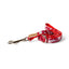Cotton Floral Dog Leash with Shiny Chrome Silver Metal Snap and D-Ring, 11-Red