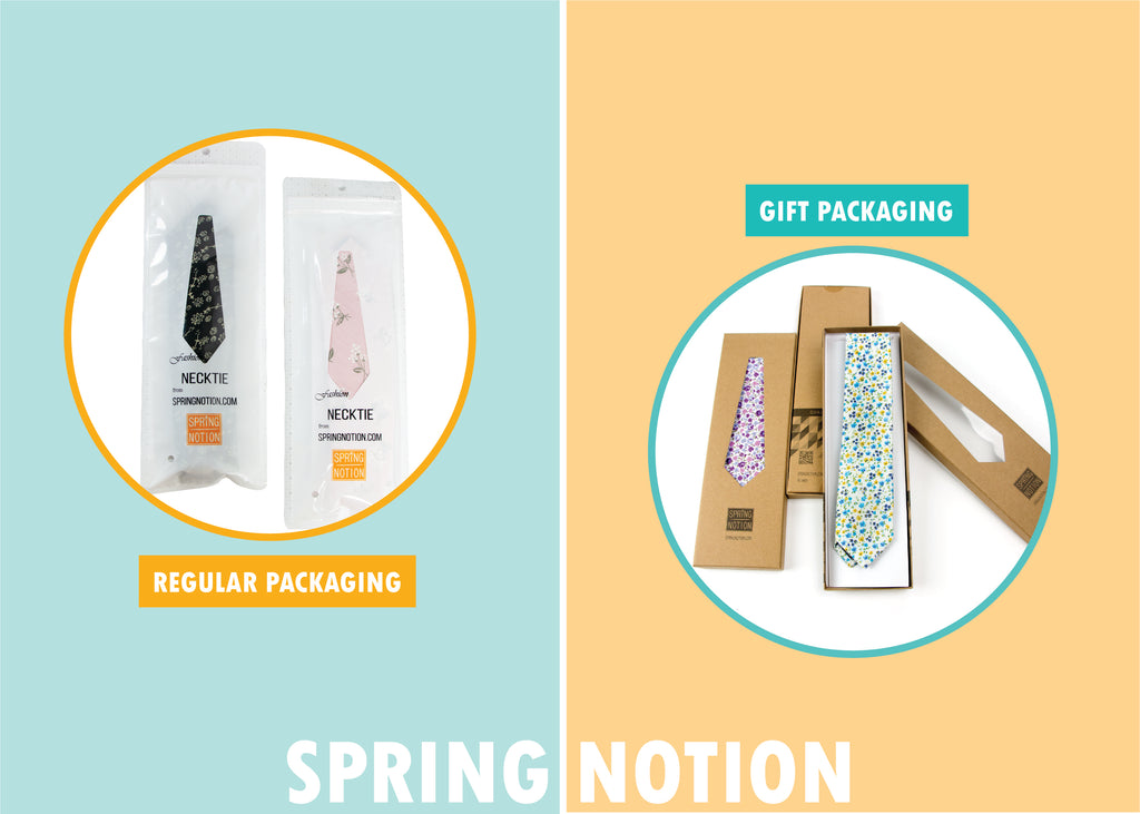 Men's Cotton Printed Floral Skinny Tie, Mustard (Color F32)