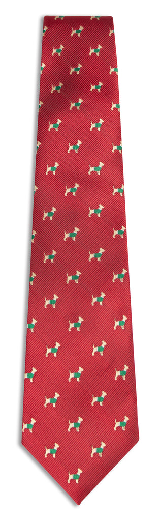 Men's Microfiber Woven Chihuahua Christmas Tie