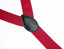 men's red elastic stretch suspenders with genuine leather crosspatch with subtle Spring Notion branding