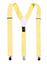 men's yellow elastic stretch suspenders with genuine leather crosspatch with subtle Spring Notion branding