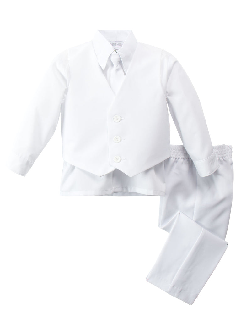 Boys' White Modern Fit Suit Set
