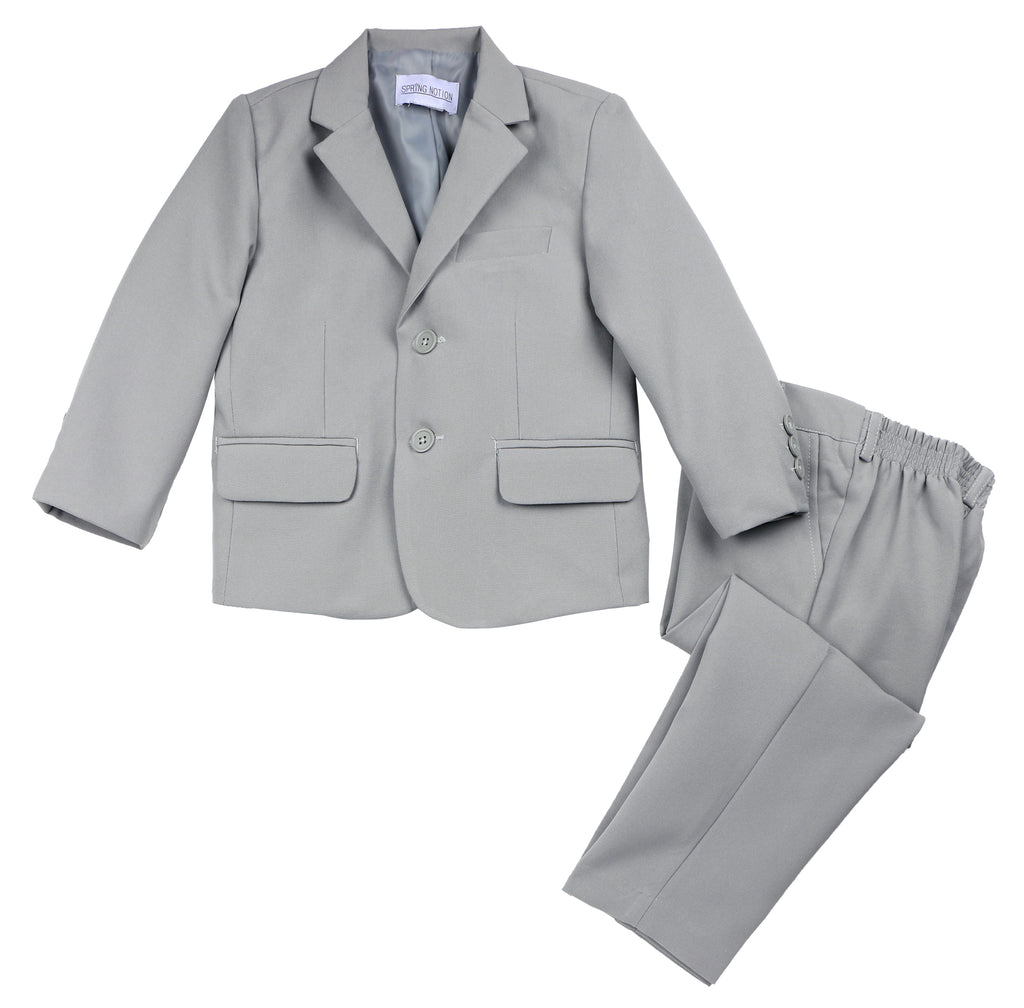 Boys' Grey 2-Piece Suit Set