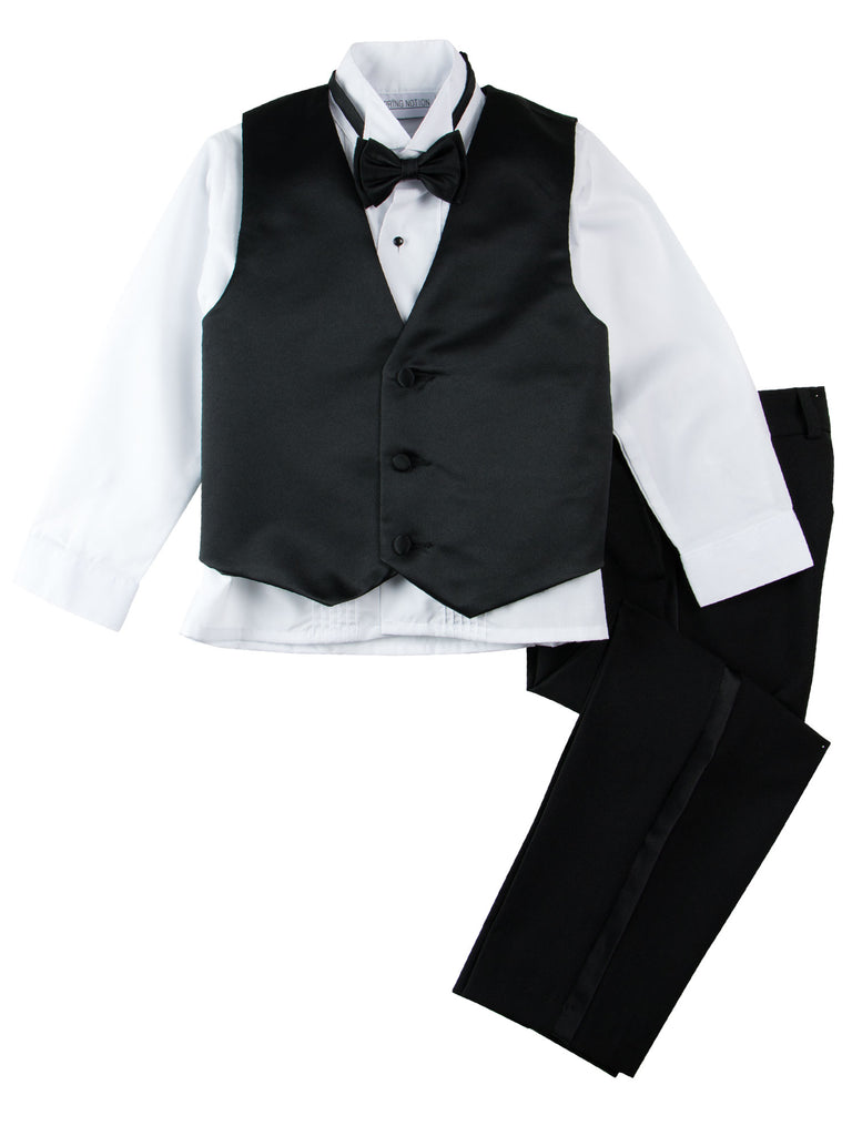 Boys' Black Modern Fit Tuxedo Set without Tail