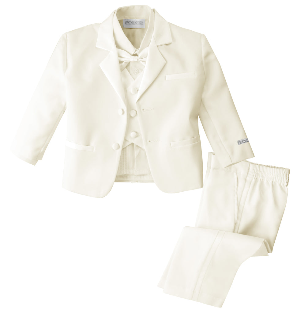 boys' ivory classic fit five-piece tuxedo without tail