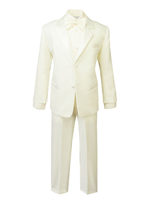 boys' ivory classic fit five-piece tuxedo without tail