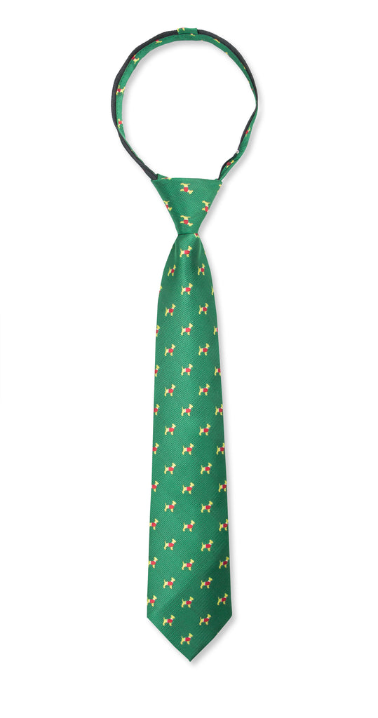 Boys' Microfiber Woven Chihuahua Christmas Tie