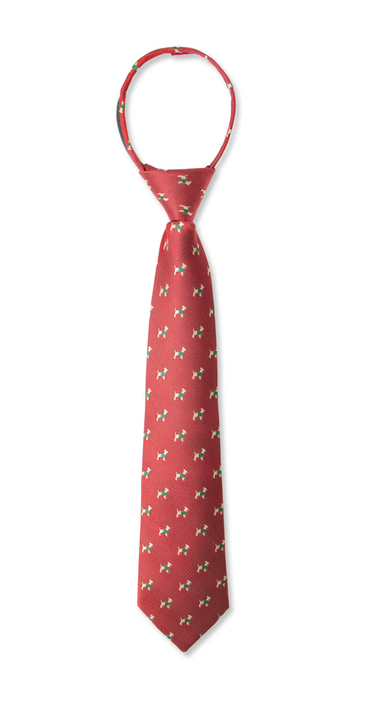 Boys' Microfiber Woven Chihuahua Christmas Tie