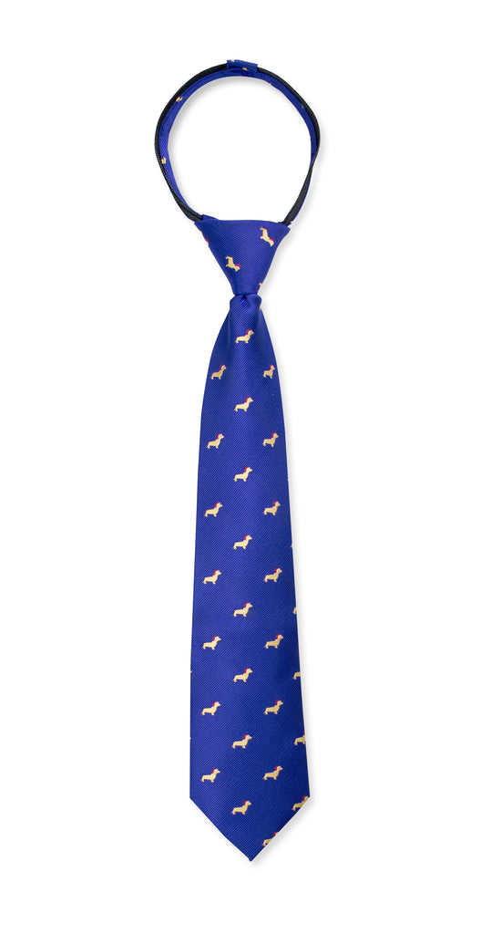 Boys' Microfiber Woven Dachshund Christmas Tie