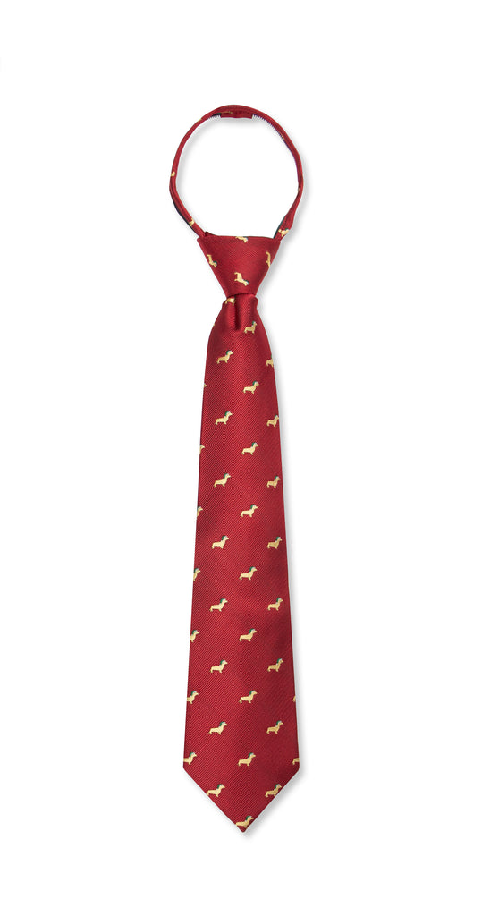 Boys' Microfiber Woven Dachshund Christmas Tie