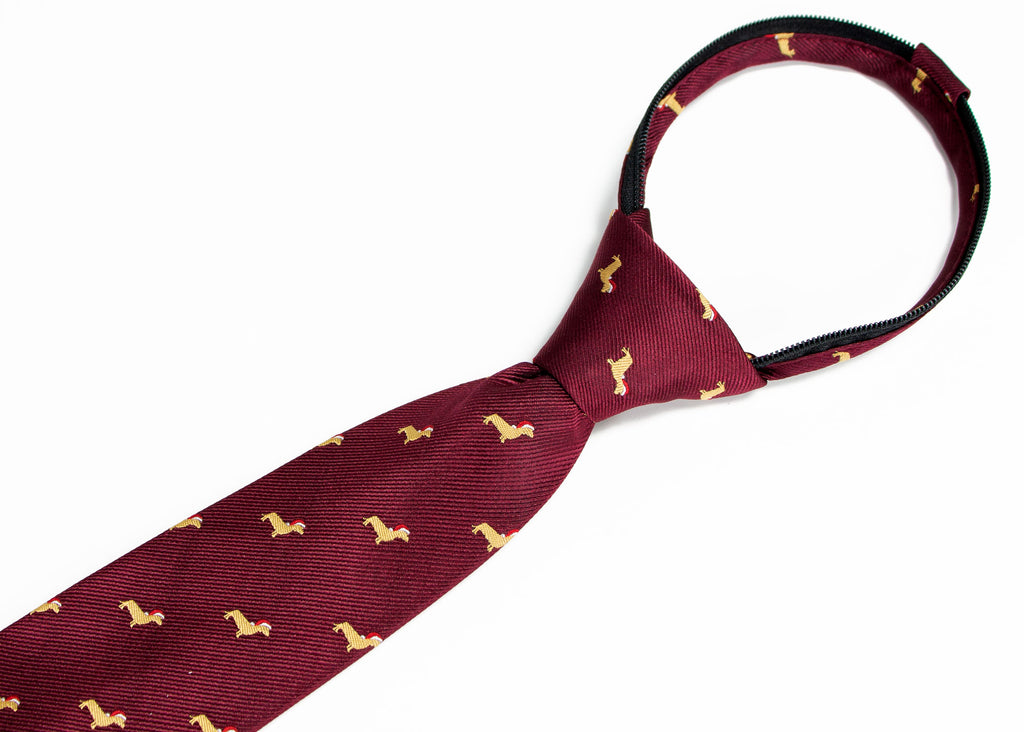 Boys' Microfiber Woven Dachshund Christmas Tie