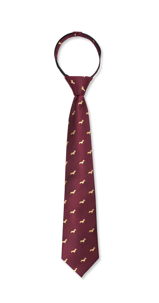 Boys' Microfiber Woven Dachshund Christmas Tie