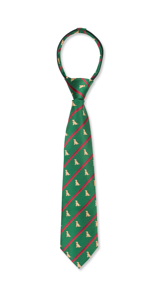 Boys' Microfiber Woven Labrador Christmas Tie