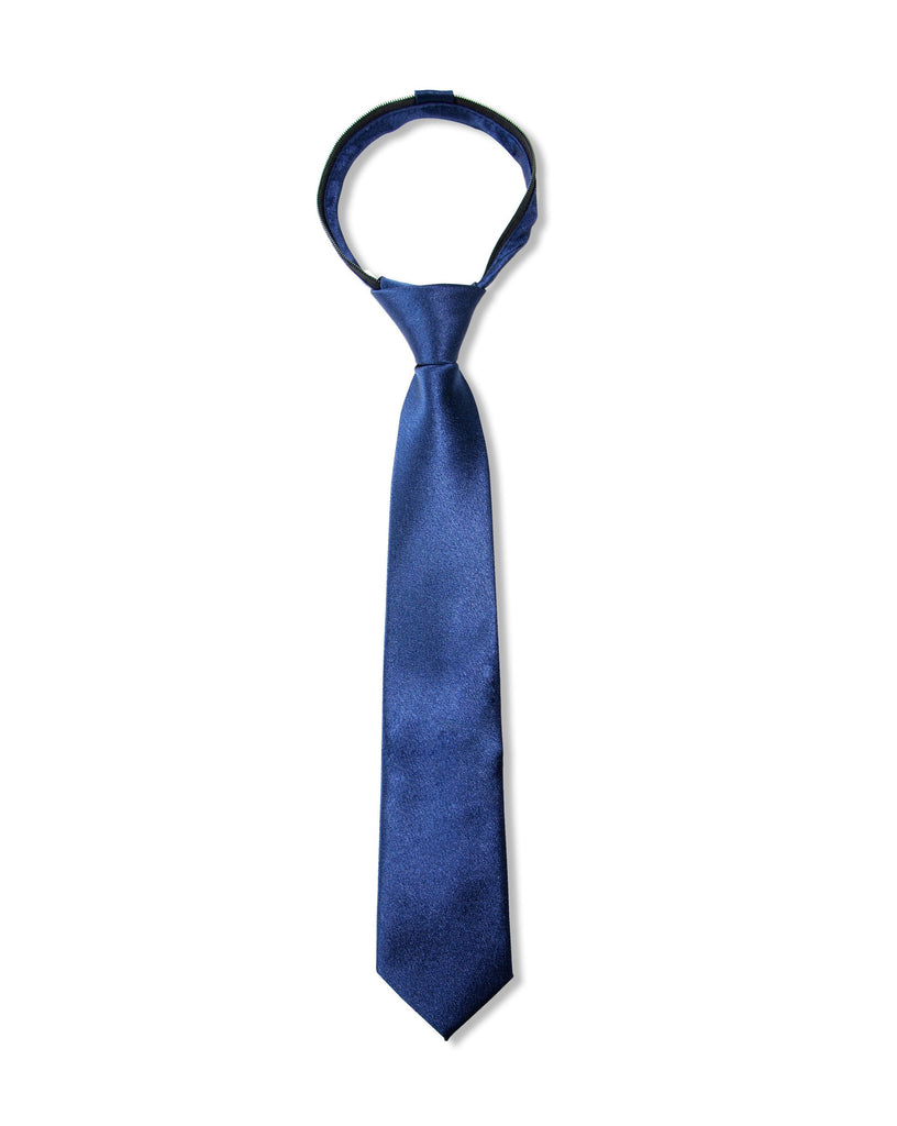 Boys' Milano Crinkle Microfiber Zipper Tie