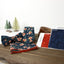 Men's Floral Cotton Suspenders and Bow Tie Set, Navy Orange (Color F35)