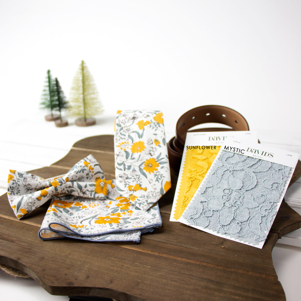 Boys' Cotton Floral Print Pocket Square, Marigold (Color F49)