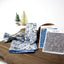 Men's Cotton Floral Print Bow Tie, Steel Blue (Color F54)
