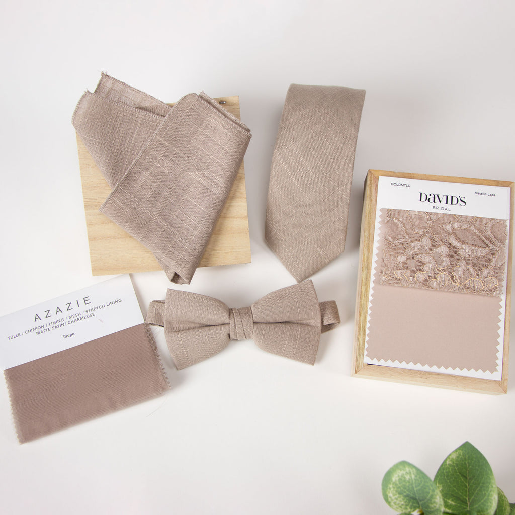 Boys' Linen Blend Suspenders and Bow Tie Set