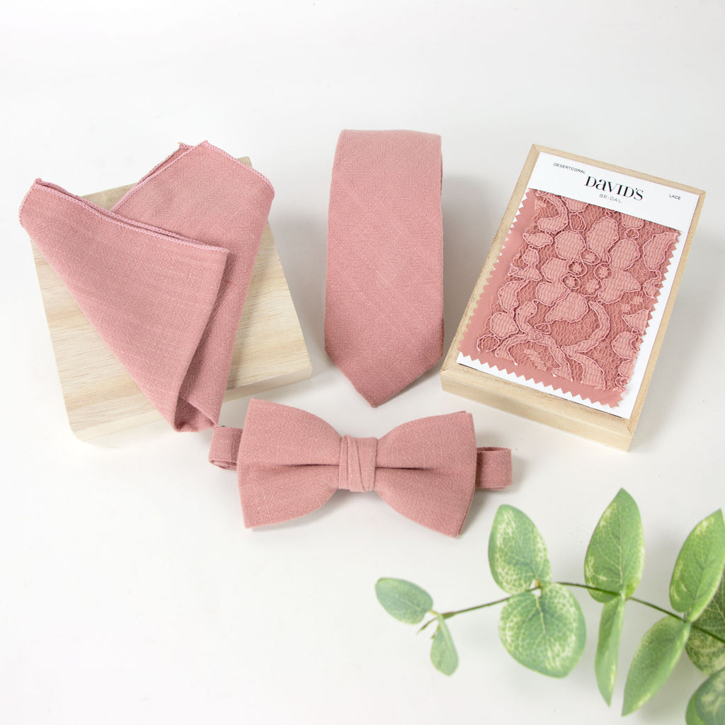 Men's Linen Blend Skinny Necktie