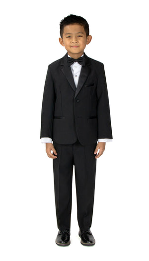 Boys' Black Modern Fit Tuxedo Set without Tail