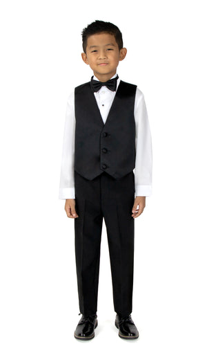 Boys' Black Modern Fit Tuxedo Set without Tail