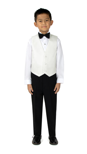 Boys' Ivory Modern Fit Tuxedo Set without Tail