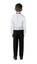 Boys' White Top and Black Pants  Modern Fit Tuxedo Set without Tail