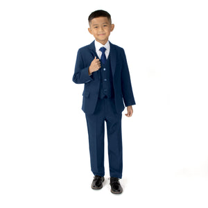 Boys' Blue Modern Fit Suit Set