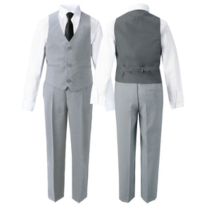 Boys' Grey Modern Fit Suit Set