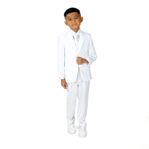 Boys' White Modern Fit Suit Set