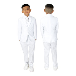 Boys' White Modern Fit Suit Set