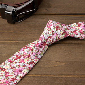 Men's Floral Necktie and Pocket Square Handkerchief Hanky Set, Cinnamon (Color F46)