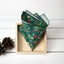Men's Floral Necktie and Pocket Square Handkerchief Hanky Set, Juniper (Color F51)