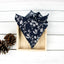 Men's Cotton Floral Bow Tie and Handkerchief Set, Dark Navy (Color F66)